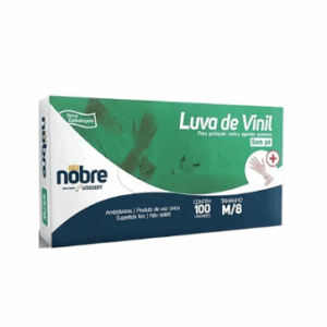 LUVA DE VINIL S/PÓ NOBRE C/100UN.