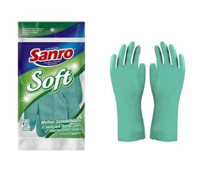 LUVA DE LATEX SANRO SOFT VERDE